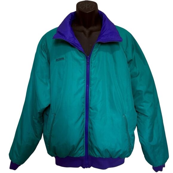 Vintage Columbia Reversible Purple Green Winter Jacket 90s Men’s Sz XL - Picture 6 of 15